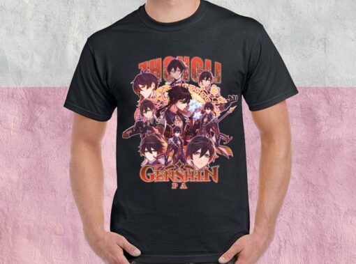 Zhongli Genshin Shirt, Genshin Zhongli Shirt, Zhongli Genshin Gameplay For Men Shirt 1